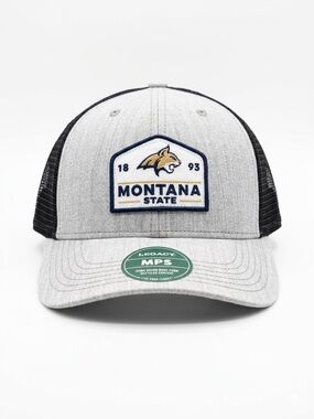 Montana State Bobcats Legacy MPS Trucker Hat Gray Black Mesh Snapback Adjustable